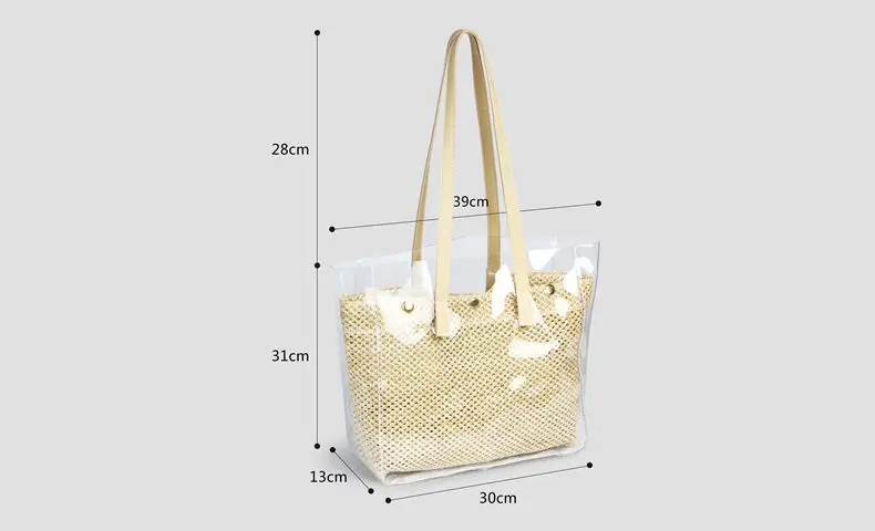 Micom Bali Beach Bag Women Summer Transparent Rattan Shoulder Bag Casual Tote Bags for Women Lady Handbags Bohemia New Arrival (1)