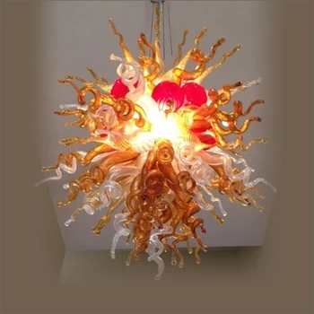 Online Creative Design Crystal Chandelier Hand Blown Glass Villa Lighting Chandelier For Dining Room