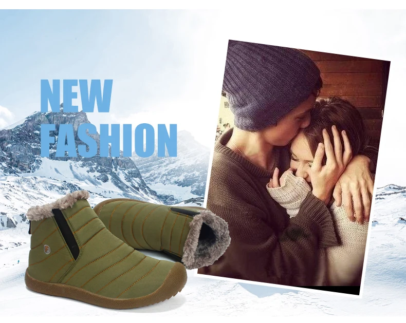 LINGGE/мужские зимние ботинки водонепроницаемые дизайнерские ботинки унисекс с мехом внутри, нескользящая подошва, сохраняющая тепло пара обуви Большие размеры 36-48