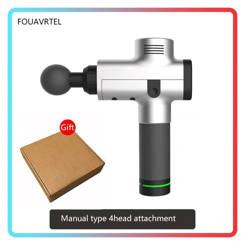 FOUAVRTEL самый популярный массажный пистолет высокочастотный Вибрационный массажер 3 вида цветов Супер Легкий Массажный пистолет A2 версия мышечный массажер - Цвет: Manual box
