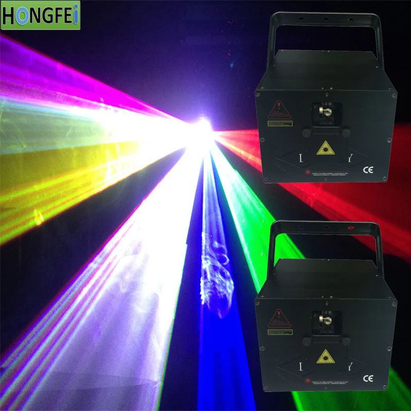 2pcs/lot 3W full color animated laser dmx512 professional stage laser