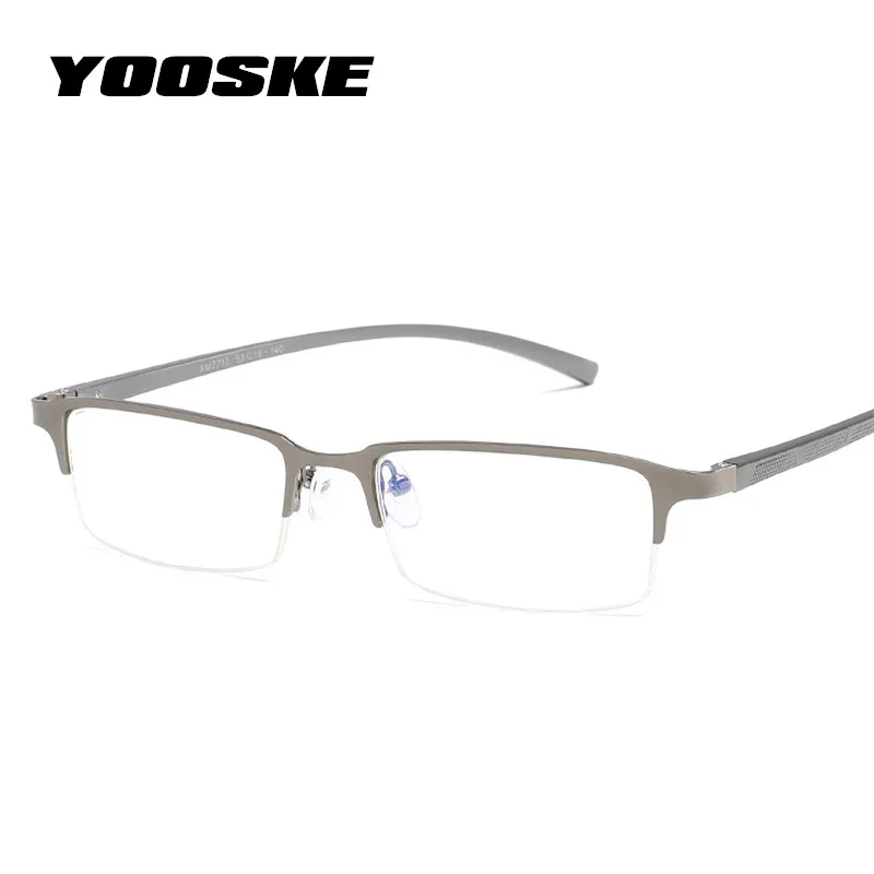 YOOSKE мужские бизнес очки прозрачные линзы алюминиево-магниевая оправа для очков мужской синий светильник с фильтром оправы для очков