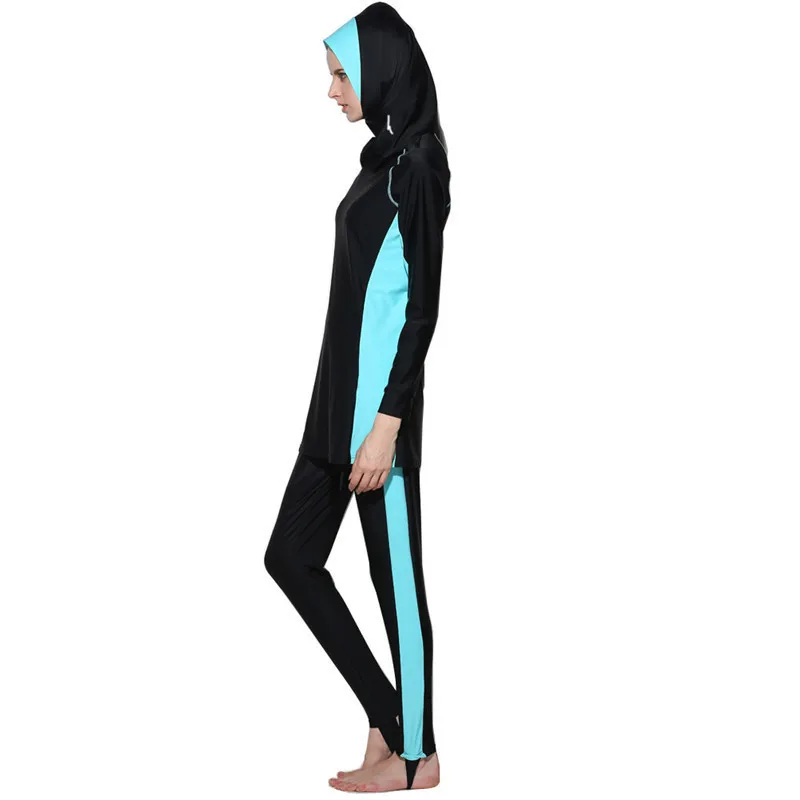 Скромный Мусульманский купальник хиджаб плавательный костюм с цветочным принтом