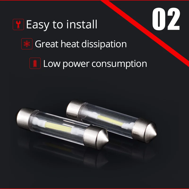 NAO 30 шт. C5W светодиодный гирлянда 31 мм 36 39 41 SMD COB лампочка для салона автомобиля C10W
