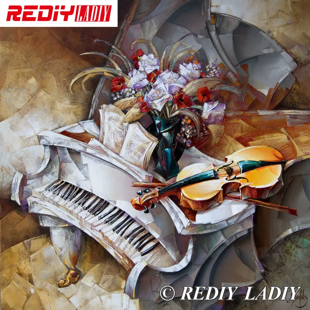 

REDIY LADIY Diamond Embroidery Still Life Piano Diamond Painting Cross Stitch Full Square Rhinestones Needlework Wall Decorativ
