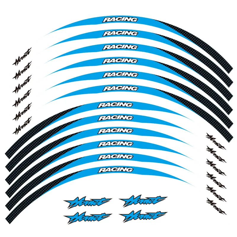Новинка, высокое качество, 12 шт., подходит для мотоцикла, наклейка для колес, в полоску, светоотражающий обод для Honda Hornet 250 900 400