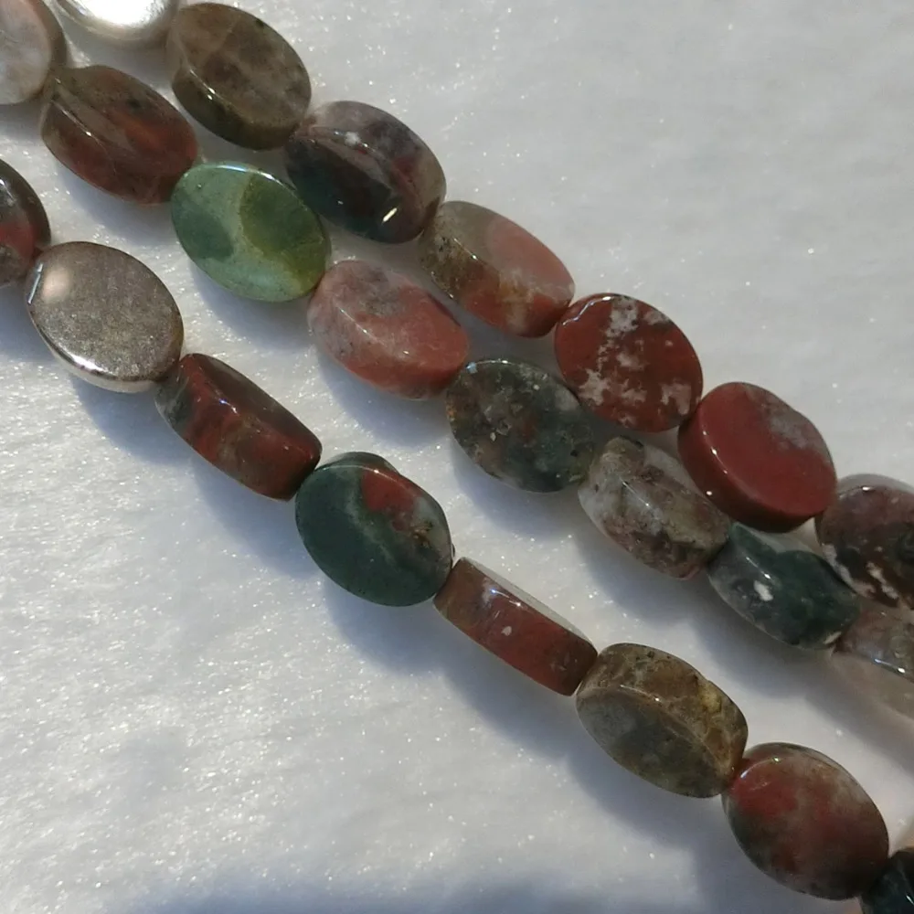 

168pcs Oval Shape Blood Stone Charms Agates Natural Stone Loose Beads Accessories Jewelry Making Earring Bracelet Necklace Free