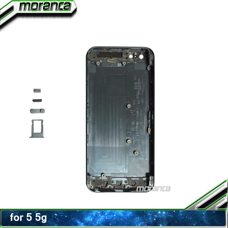 

Back Housing for iPhone 5 5G Battery Door Cover Middle Frame Aluminum Chassis with Buttons Sim Tray Customized IMEI Repair Parts