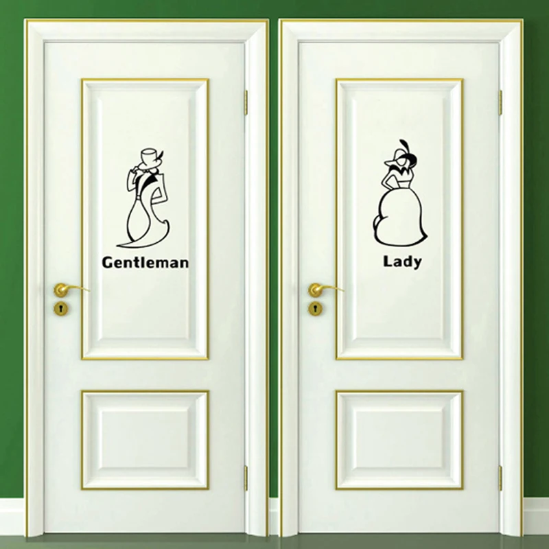 Retro Style Lady and Gentleman Bathroom door stickers creatives Wall Stickers Vinyl poster Decal Home Decor Removable stickers Retro Style Lady and Gentleman Bathroom door stickers creatives Wall Stickers Vinyl poster Decal Home Decor Removable stickers