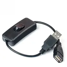 NEW USB Cable Male to Female Switch ON OFF Cable Toggle for LED Lamp Power USB Fan Power Supply Line Durable Black/White Adapter