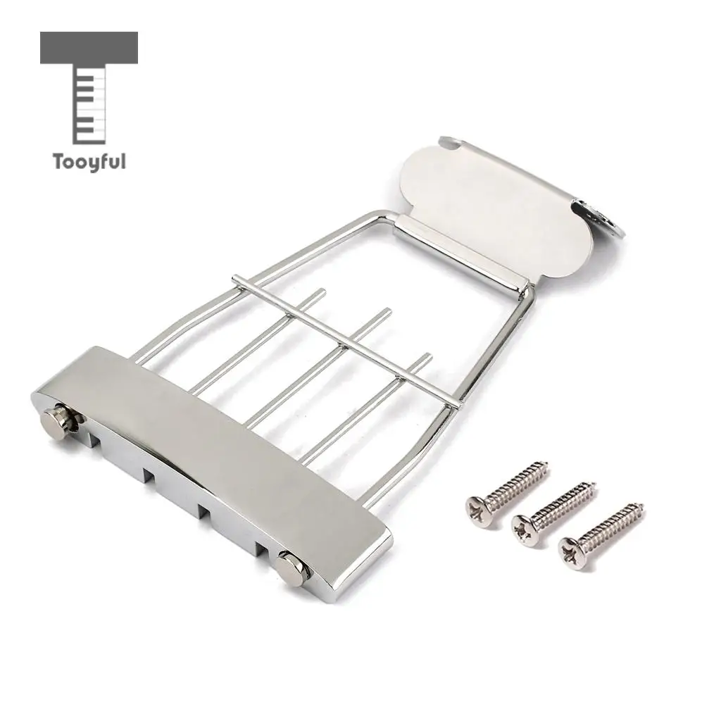 Tooyful Chrome 4 String Trapeze Tailpiece for Archtop Jazz Bass Guitar Parts