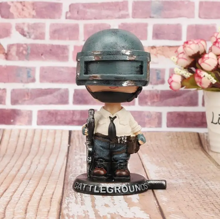  Simulation anime figure PUBG Battlegrounds figures Shaking head ornaments Chicken game action figur