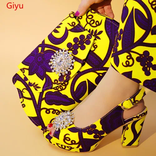 

doershow Italian Shoes with Matching Bag Set Decorated with Rhinestone Shoe and Bag Set African Sets 2019 Nigerian shoe !HHM1-17