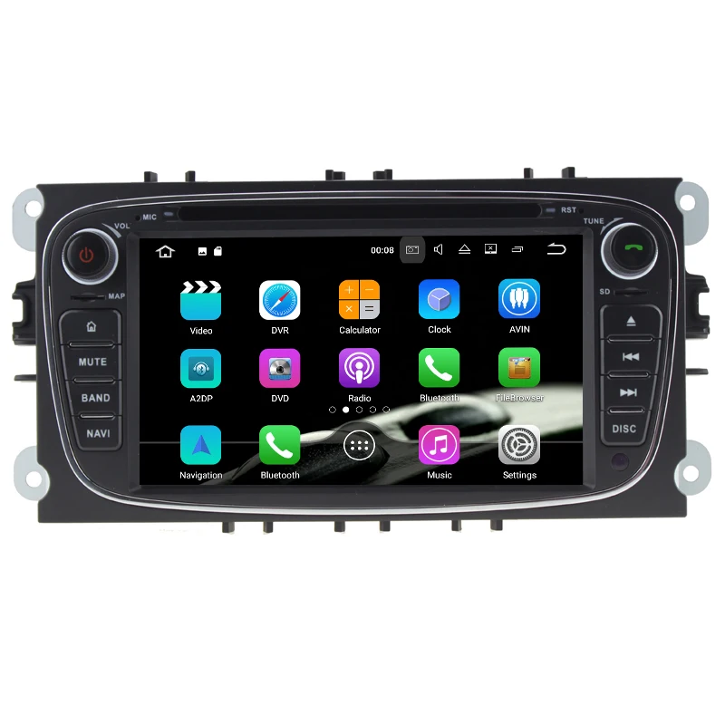 Excellent HIFIF 1024*600 2din Android 7.12 Quad Core CarDVD Player GPS Navi for Ford Focus Mondeo Galaxy with Audio Radio Stereo Head Unit 2