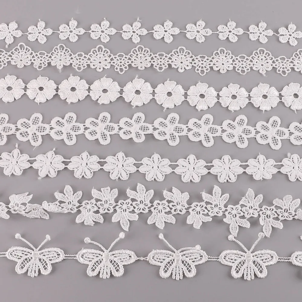1yard/lot White Lace Ribbon Handmade Patchwork Material Embroidered Trims Garment DIY Sewing Accessories | Дом и сад