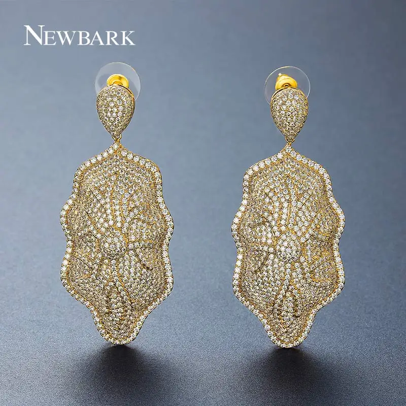 

NEWBARK Rose Gold Color Big Dangle Earrings For Woman Brincos Pendientes Important Accessories Handmade Geometric Earrings