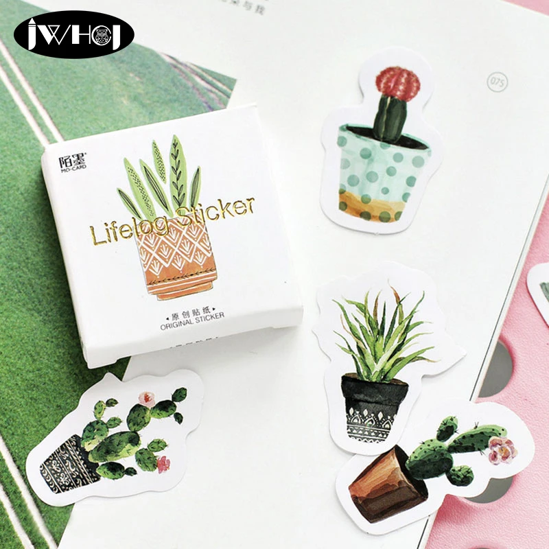 

45 pcs Cute More meat Cactus pot Heteromorphism decoration paper sticker diy handmade album scrapbooking stickers Craft gifts