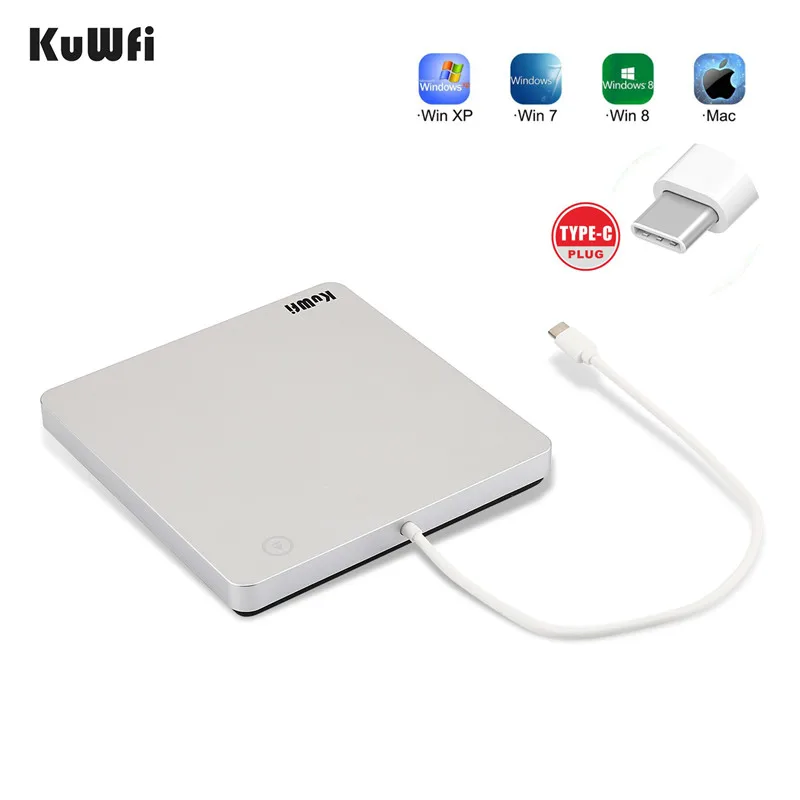 Внешний CD DVD привод горелки плеер usb type-C портативная толщина, DVD/CD Rom Superdrive+/-RW Rewriter/Writer/Reader с высокой скоростью