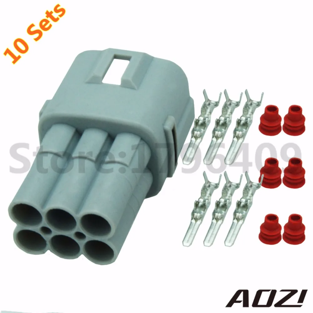

10 Sets Automotive Waterproof Wire Connectors 6187-6561 /6PINS Plastic Connector Terminal