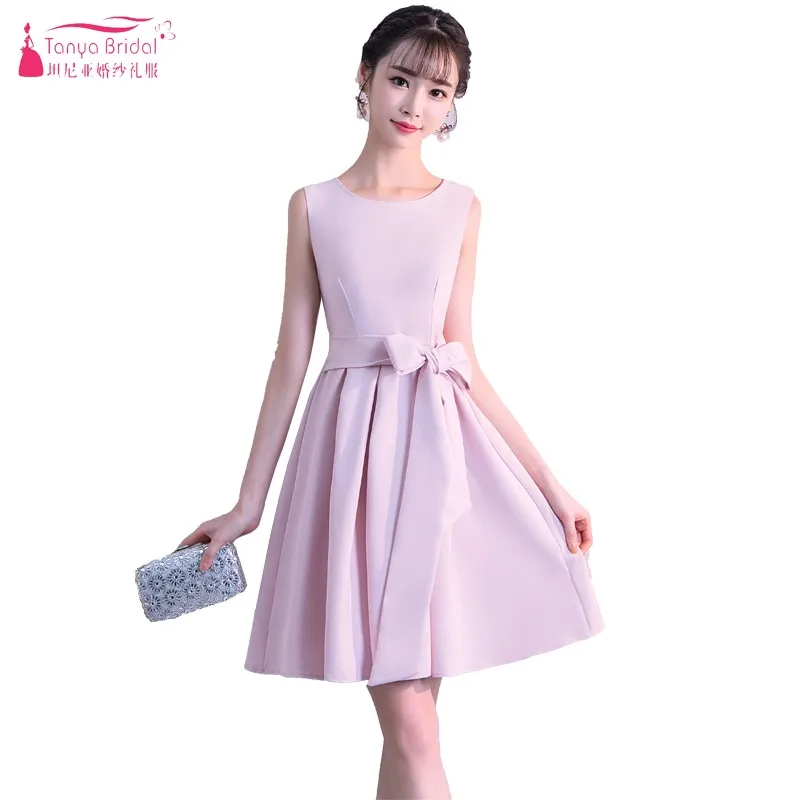 Simple Bridesmaid Dresses With Sash Pink High Quality Wedding