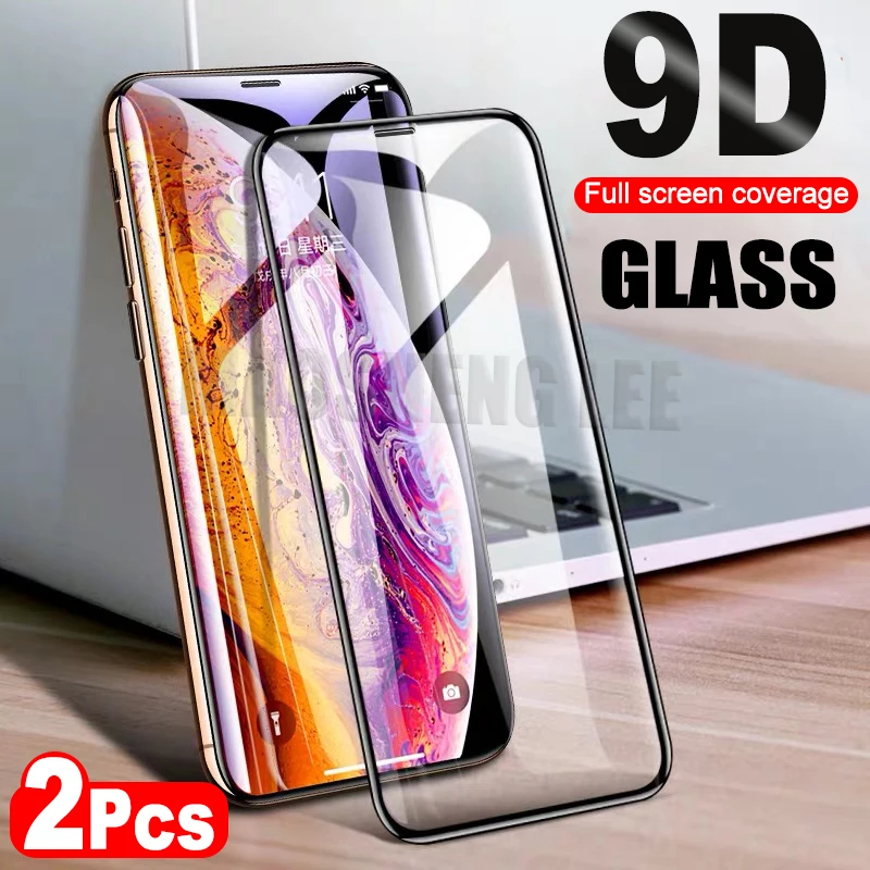 Закаленное стекло 9D для iPhone X XS MAX XR защитная пленка экрана с полным покрытием 2