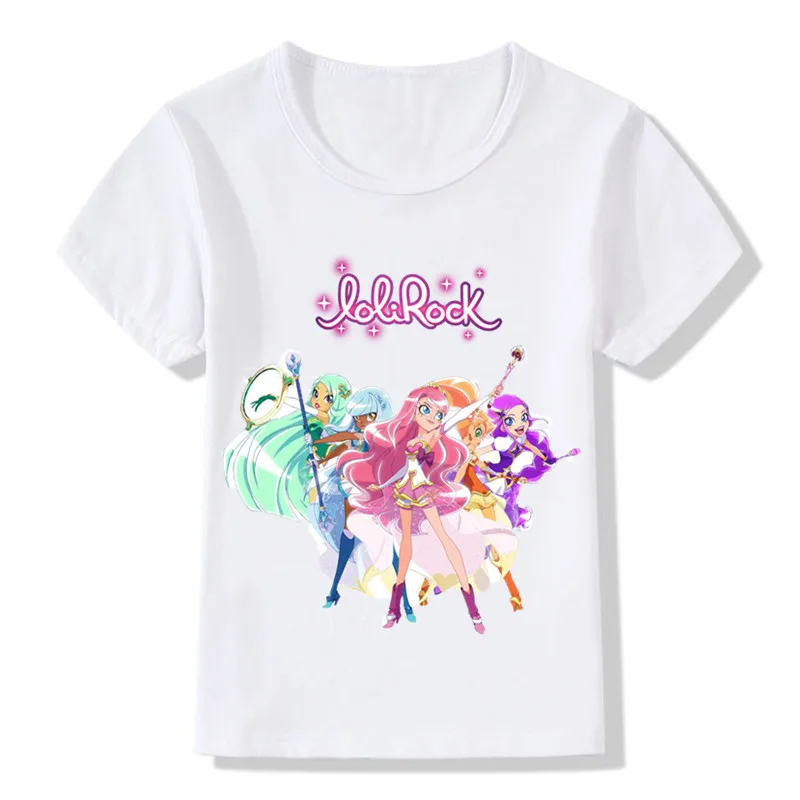 Детская забавная футболка с изображением лолирока и волшебной танцующей девочки хлопковые топы с круглым вырезом и принтом аниме для мальчиков и девочек, детская футболка - Цвет: 01