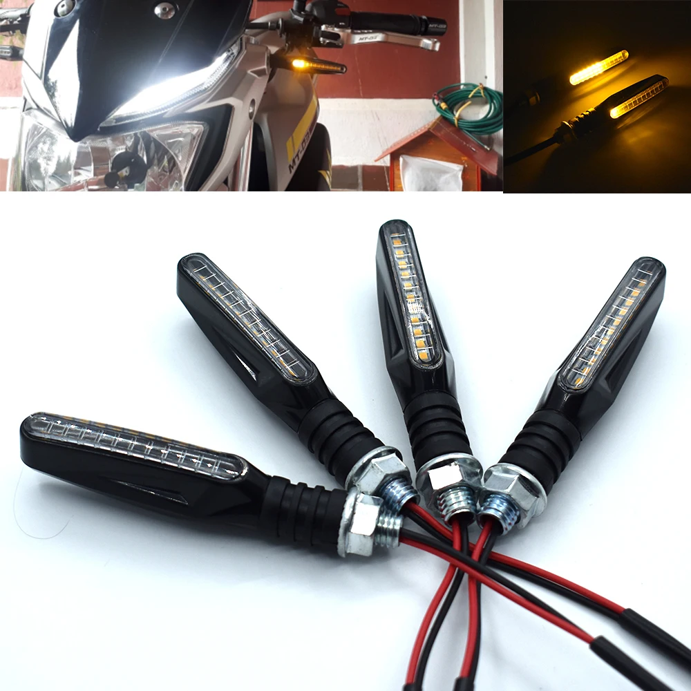 

Universal Motorcycle LED Flexible Turn Signal Indicator Amber Light For Aprilia CAPANORD 1200 For Ducati MS4 M900 996 748 ST4 3