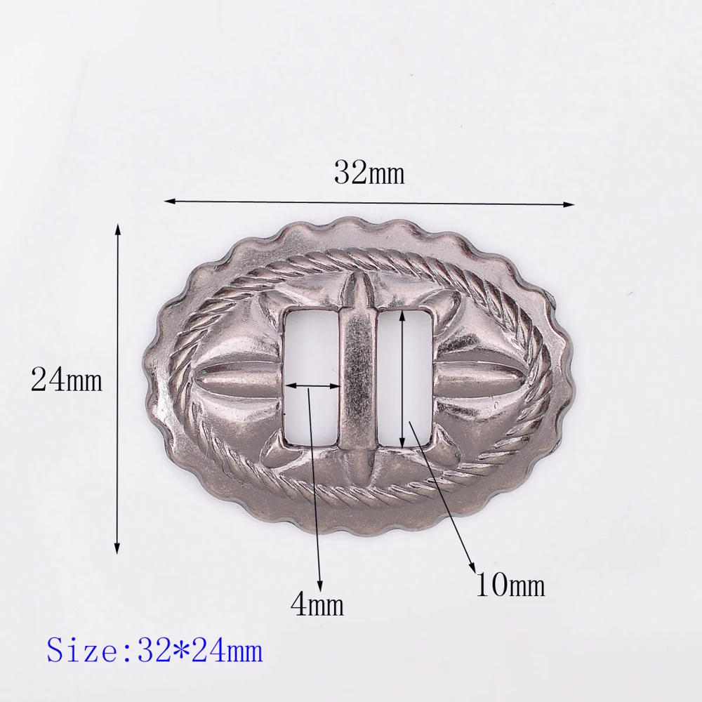 5X DIY цветок выгравированы Серебристые западные седла кожевенное ремесло щелевые Conchos 32*24 мм