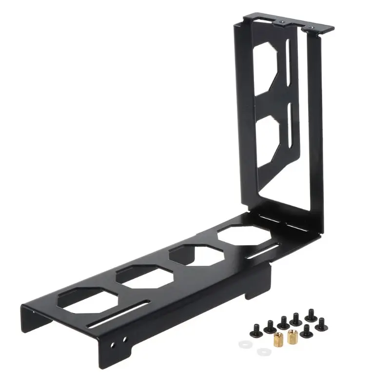 

DIY Metal Graphics Card Holder Bracket Riser Fixed Vertical ATX Case PCI-E 16x x16 Internal Brackets Holder Stent Stand C26