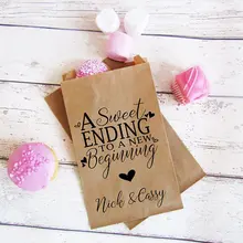 Изготовленное на заказ имя сладкий конец нового начала свадьбы крендель буфет Сумки на день рождения хлебобулочные печенья goody подарочные пакеты