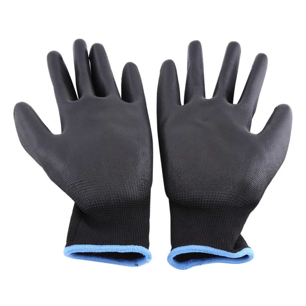 12Pairs/Lot Antistatic Protective Work Gloves PU Coated Palm Anti