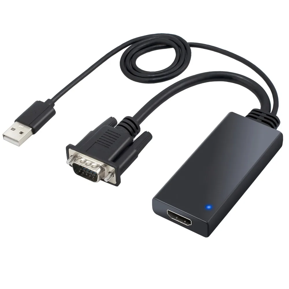 PROSTER VGA Мужской к HDMI Женский конвертер Кабель-адаптер с аудио выходом 1080P VGA HDMI адаптер для ПК к HDTV конвертер VGA