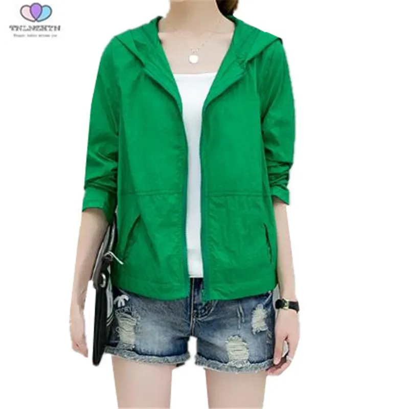 

2019 Spring Summer Women Jackets Sun Protection Ultra Light Thin Women Long sleeve Hooded Jacket Plus Size 3XL TNLNZHYN E494