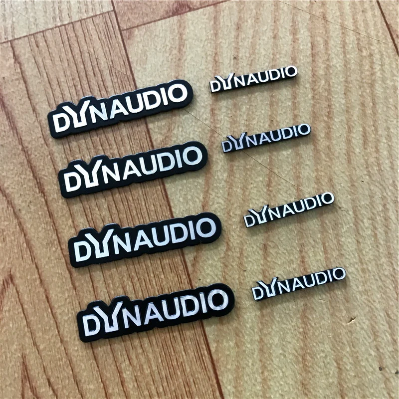 100x Dynaudio Speaker Aluminum 3d Sticker Trumpet Horn Sound Letter