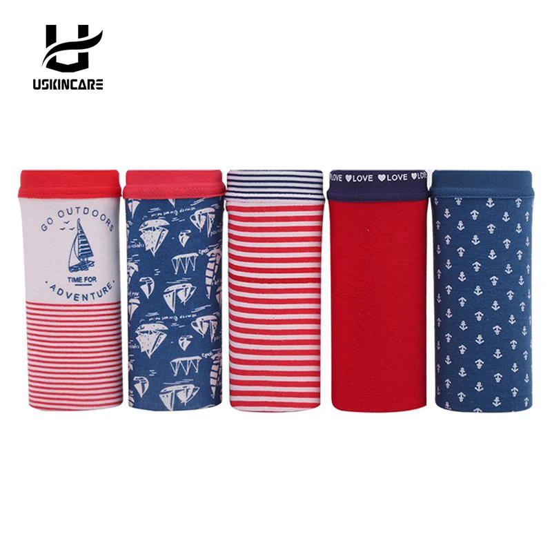 5 шт./лот для женщин хлопок краткое нижнее бельё девочек мультфильм середины