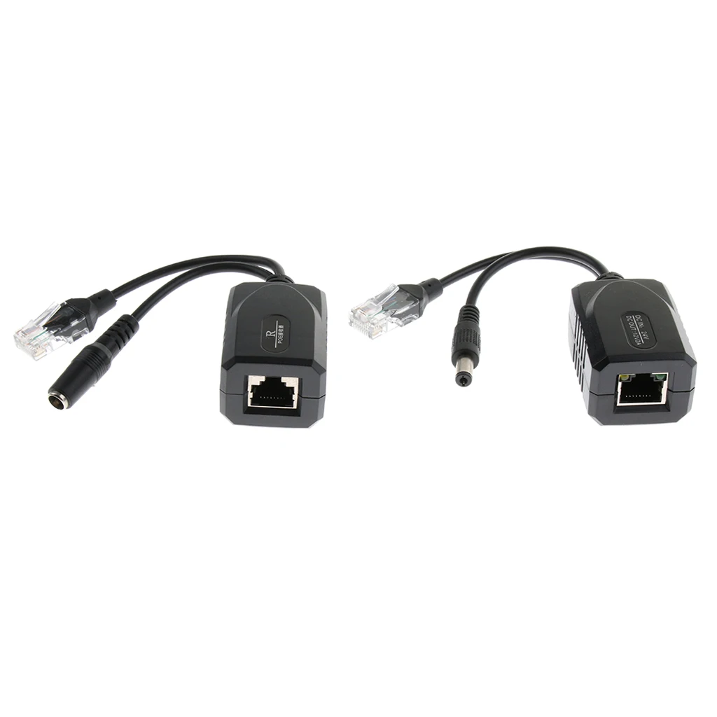 Dovewill 2Piece 24V to 12V Power Over Ethernet Passive POE Injector Splitter AdapterABS PoE Splitter