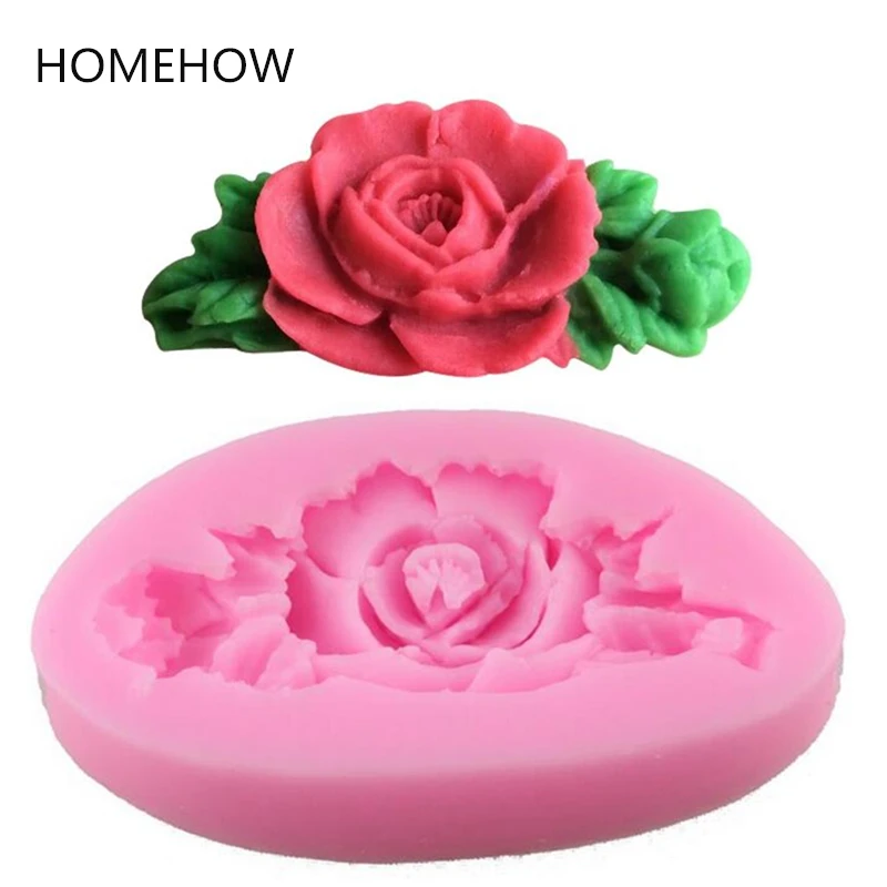 1PC/Lot 3D Blooming Rose Silicone Mold For Cake Cupcake Decoration Flower Leaf Shape Chocolate Soap Mould | Дом и сад