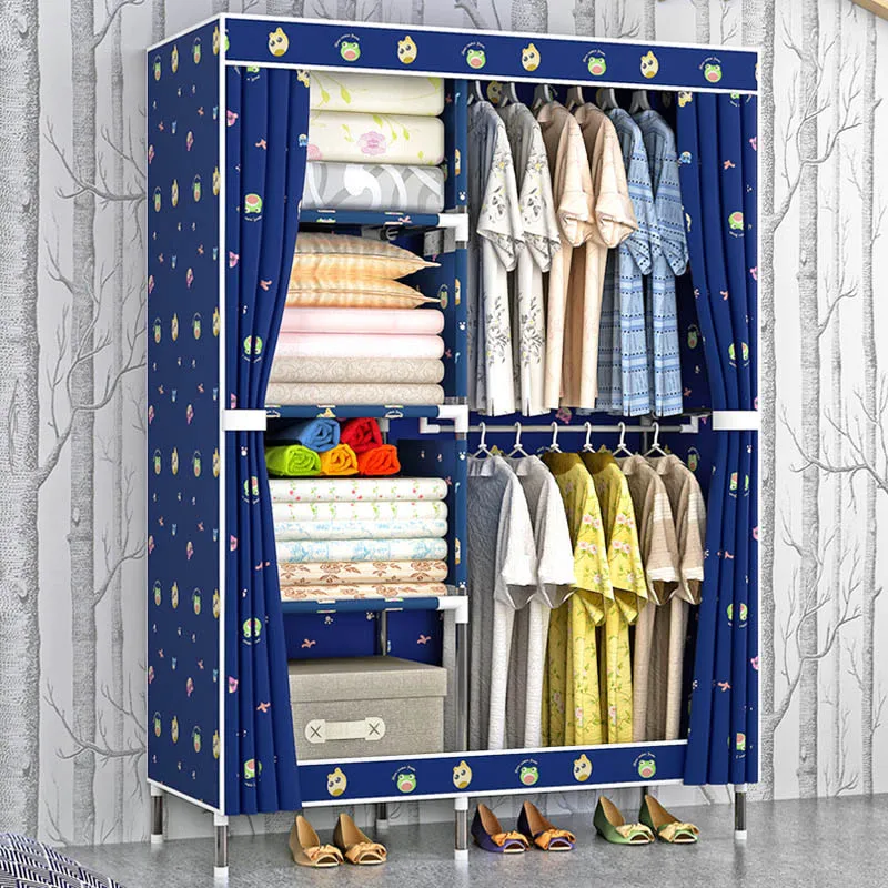Fashion Oxford cloth cabinet 4-layer simple combination wardrobe dormitory bedroom convenient storage cabinet home furniture Fashion Oxford cloth cabinet 4-layer simple combination wardrobe dormitory bedroom convenient storage cabinet home furniture