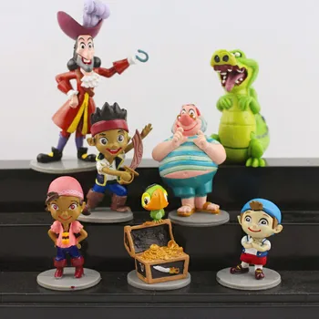 

New 7pcs/set Anime Cartoon Jake and The Neverland Pirates PVC Action Figure Toys Free Shipping