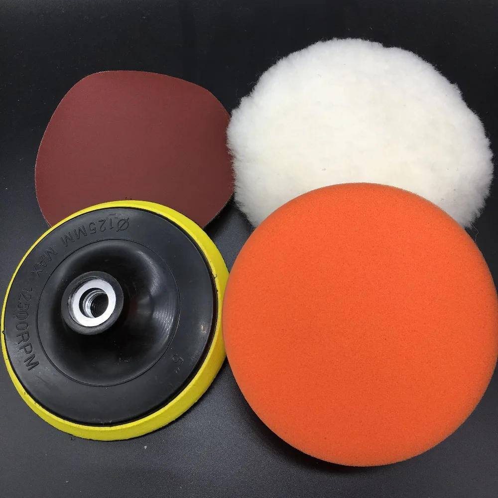 

8pcs 100mm/125mm Car Polishing Pad Set Buffer Waxing Buffing Pad Drill Set Kit Car Polishing Sponge Wheel Kit Polisher for Car
