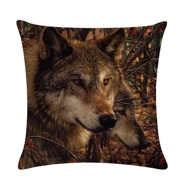 Domineering Animals Cushion Cover Wolf Tiger Bear Fox Throw Pillow Case 45 45cm Square Couch Outdoor Rock Chair Decoration Zy277 Cushion Cover Aliexpress