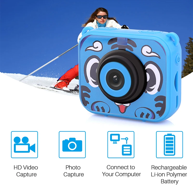 Новая детская камера 2,0 дюймов lcd HD цифровая камера детский лучший подарок 1080P видеокамера со спортивным водонепроницаемым комплектом