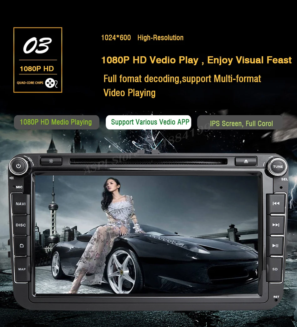 Best DSP IPS Car Multimedia player Android 9 GPS 2 Din Car Radio Audio Auto For VW/Volkswagen/POLO/PASSAT/Golf 8 Cores RAM 4G 64G 5