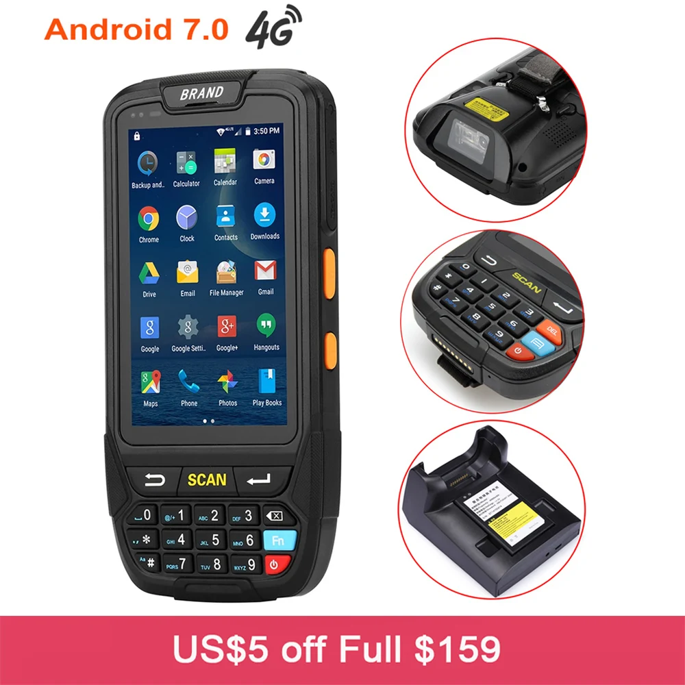 لاسلكية الروبوت 7.0 المحمولة PDA الذكية محطة البيانات المحمولة 2D QR الباركود ماسحة مع Wifi بلوتوث GPS قارئ شفرة التّعرّف لاسلكية الروبوت 7.0 المحمولة PDA الذكية محطة البيانات المحمولة 2D QR الباركود ماسحة مع Wifi بلوتوث GPS قارئ شفرة التّعرّف