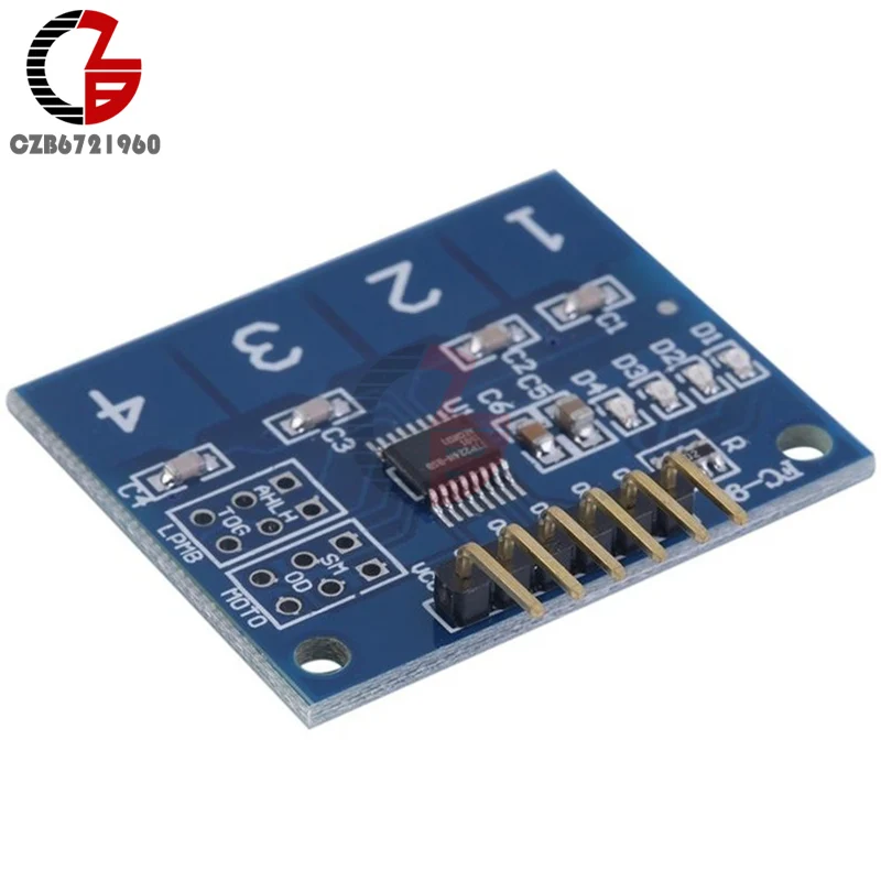 5 шт. 4-канальный цифровой емкостный сенсорный экран Сенсор модуль коммутатора кнопка для Arduino TTP224