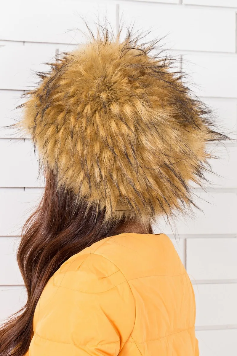 Зимние женские головные уборы, женские русские тиковые пушистые шапки из искусственного лисьего меха, повязка на голову, Зимние головные уборы, лыжная шапка, женские шапки для осени