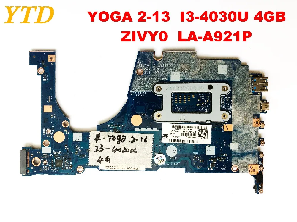 الأصلي لينوفو yoga 2-13 yoga 2 13 اللوحة المحمول yoga 2-13 I3-4030U 4 GB ZIVY0 LA-A921P testedgood شحن مجاني