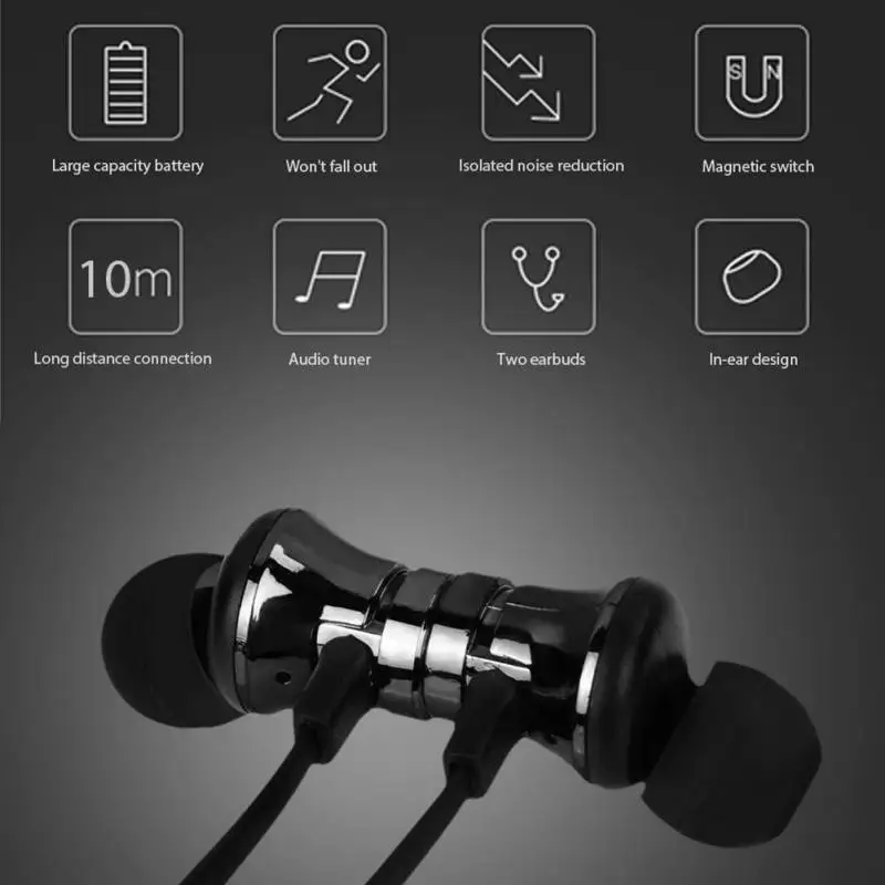 

Magnetic Music Bluetooth Earphones XT11 Sport Running Wireless Bluetooth Earphones With Mic Headset For iPhone 8 X Xiaomi Huawei