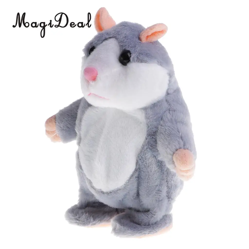 MagiDeal Cute Talking Walking Singing Hamster Mouse Pet Plush Toy Sound Mimic Recorder for Children Baby Kids Toy Gift