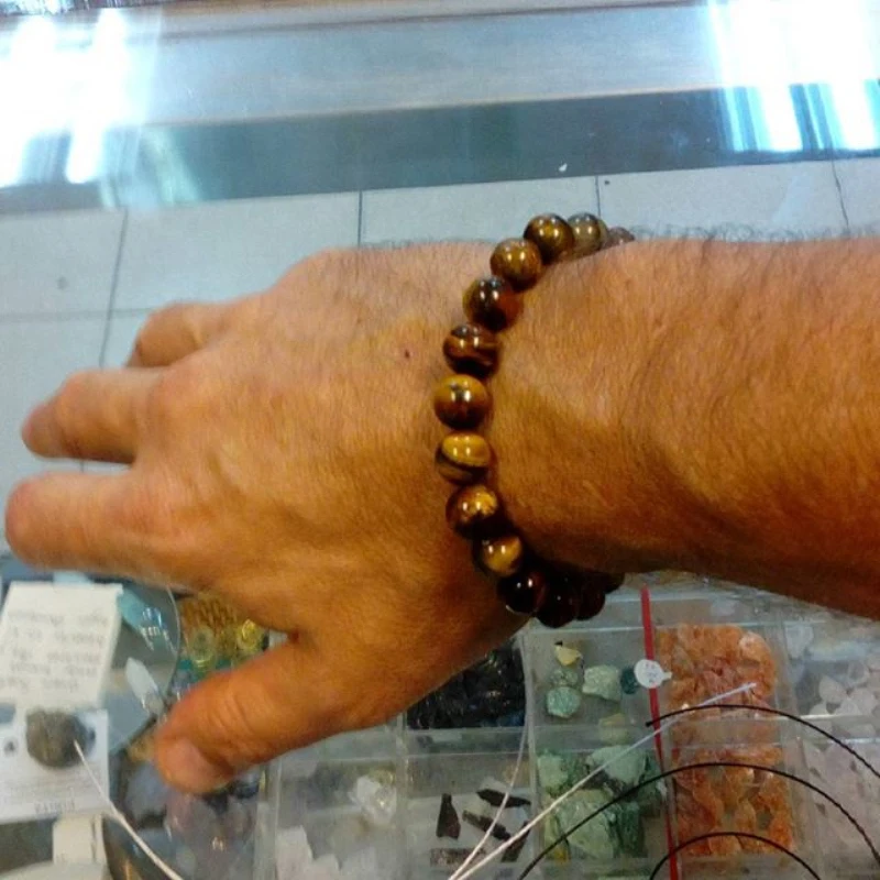 Mcllroy Couple Bracelet New Natural Tiger Eye Stone Bracelet Fashion Hooks Charm Ball Bead Bracelets Women Accessories boho 2018